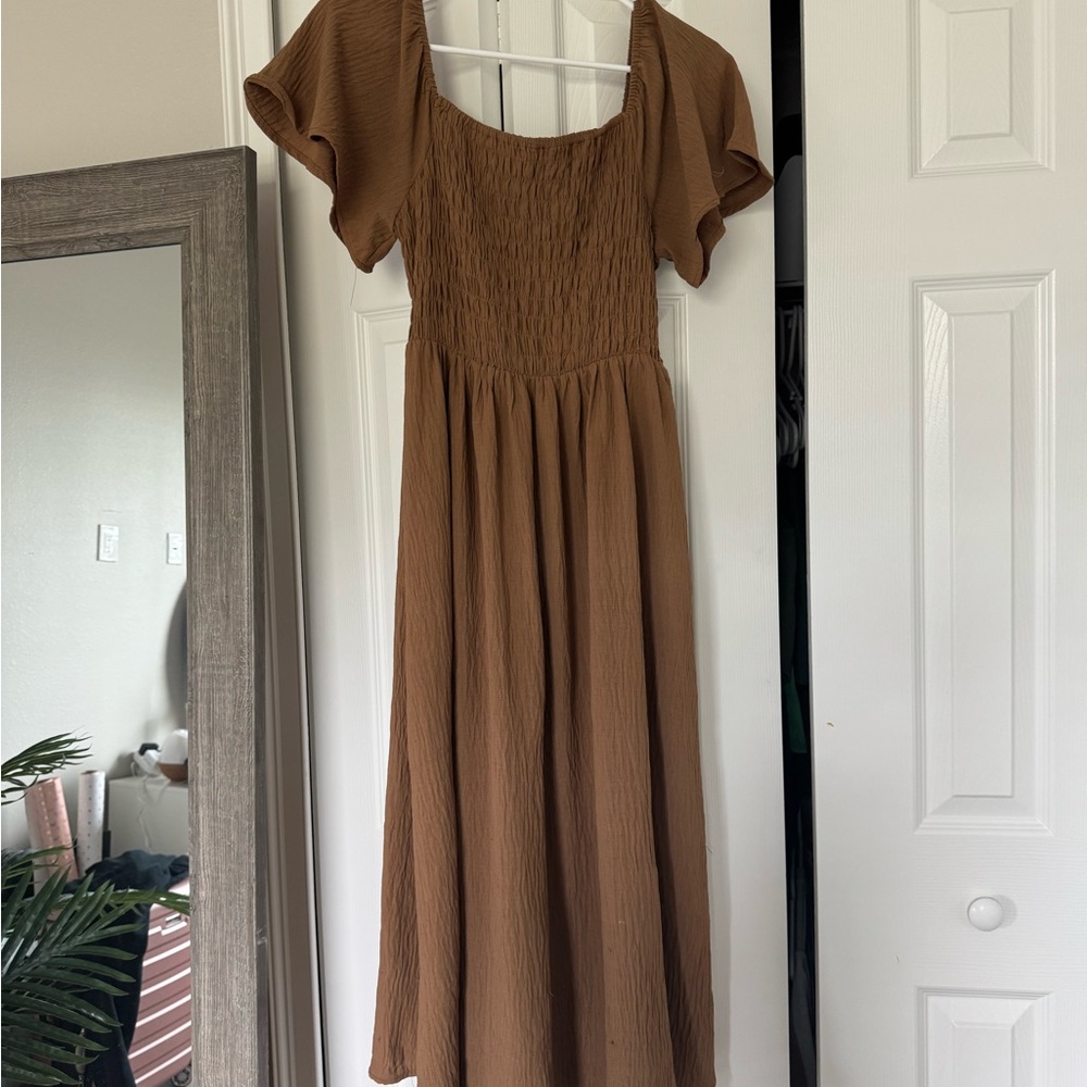 Elegant Brown Women's Dress
